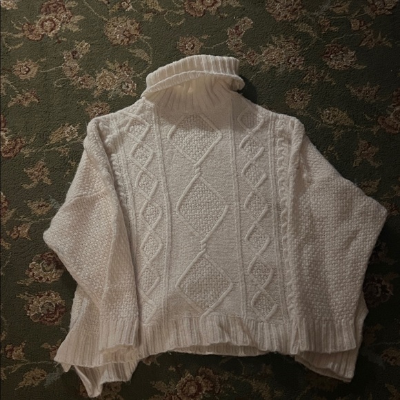 aerie Sweaters - aerie Cream Cable Knit Turtleneck Sweater